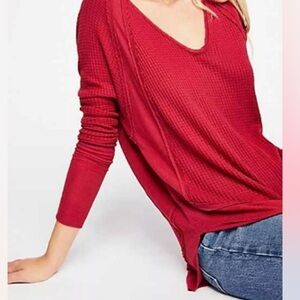 Free People Cochineal Long Sleeve Knit Shirt